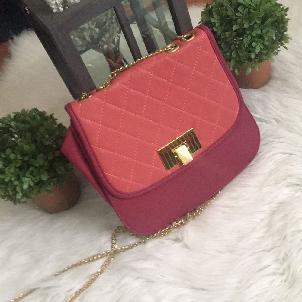 Pink Color-block Purse